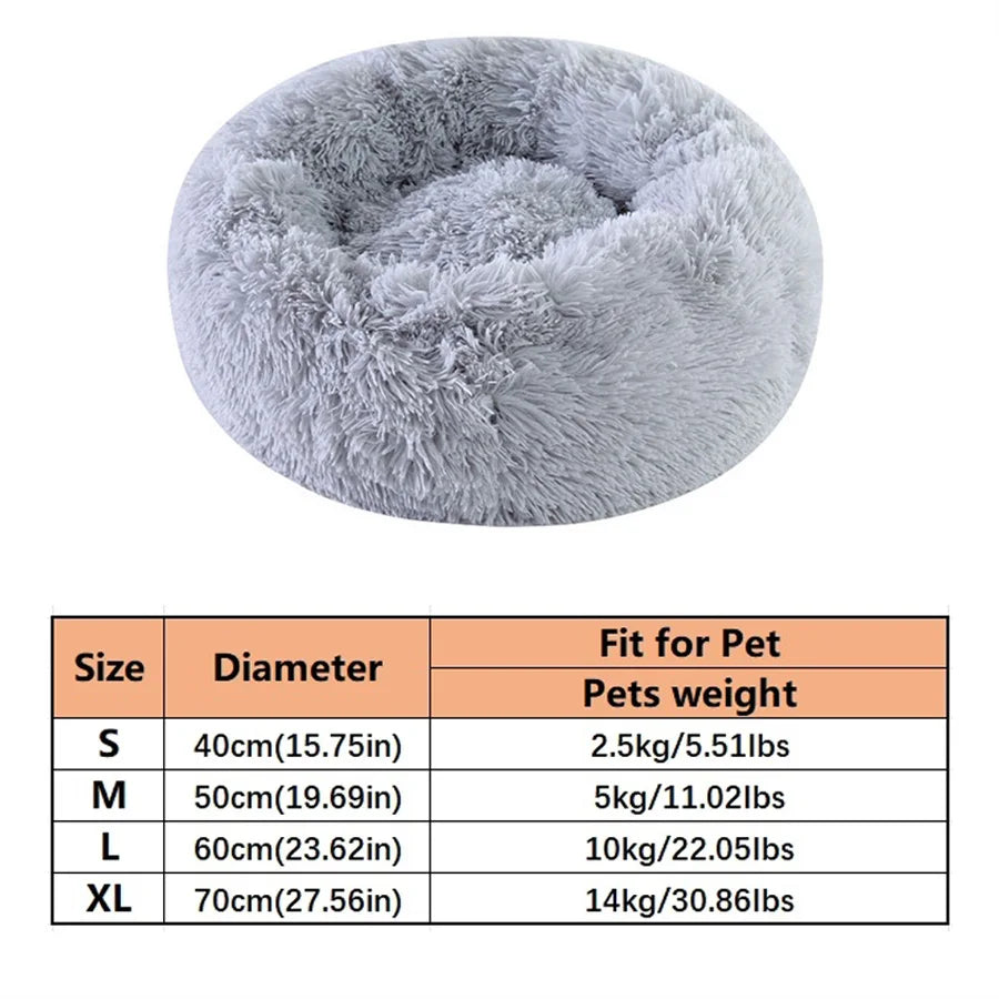 Ultra-Soft Calming Pet Bed – Washable Plush Donut Bed for Cats & Dogs