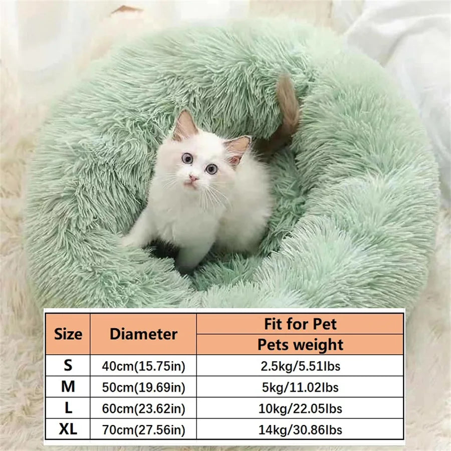 Ultra-Soft Calming Pet Bed – Washable Plush Donut Bed for Cats & Dogs