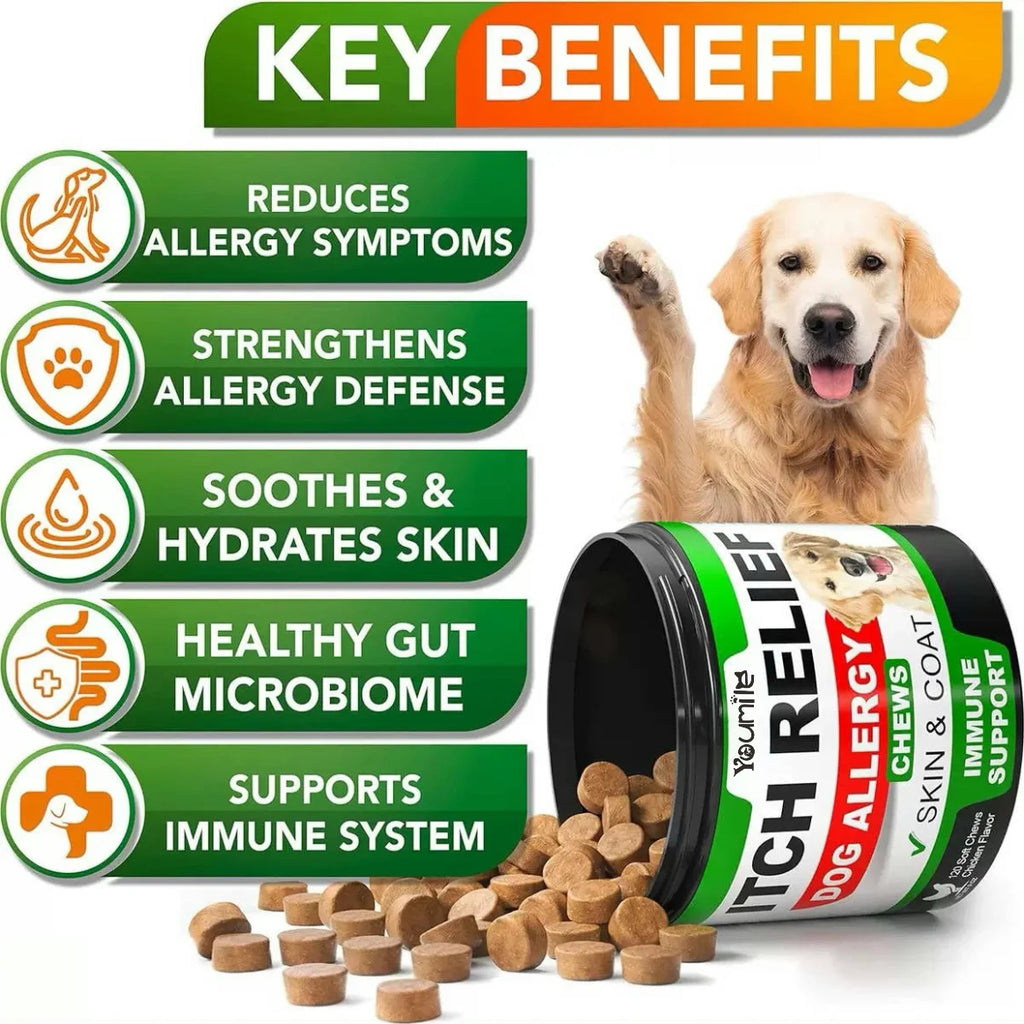 Dog Allergy & Itch Relief Chews – Skin, Coat & Immune Support