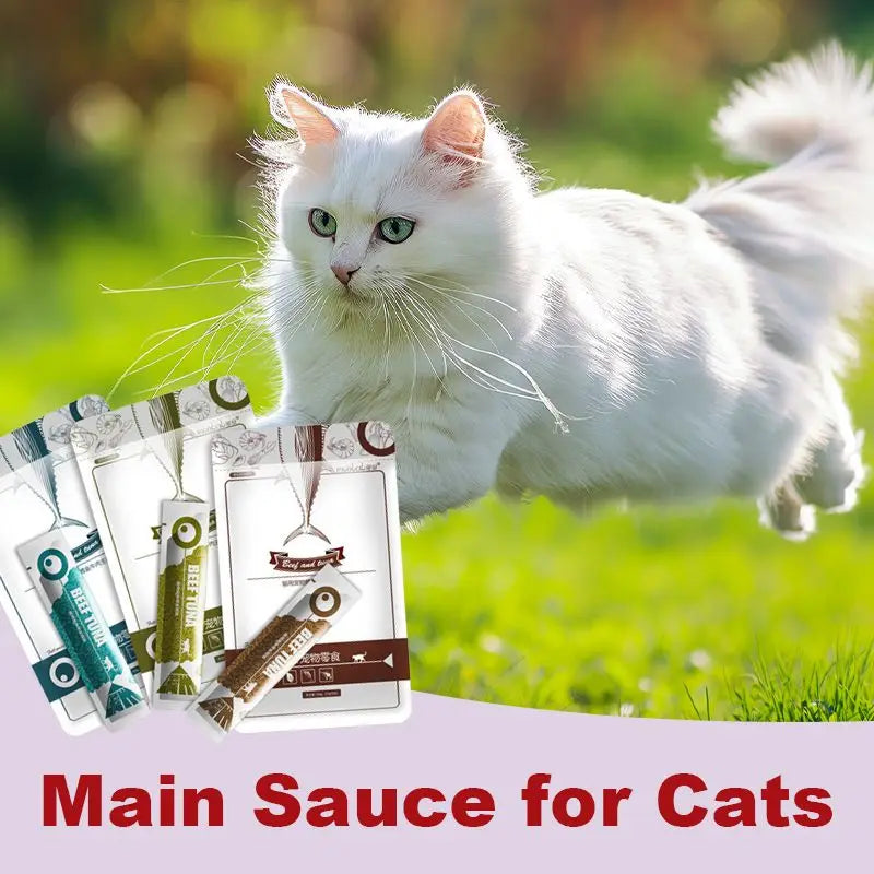 Premium Cat Wet Treats – Protein Rich Cat Snack Strips (8 x 13g)