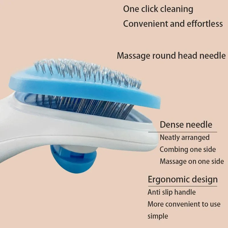 Self-Cleaning Pet Grooming Brush – Gentle Deshedding Comb for Dogs & Cats