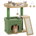 PAWZ Road Cat Tree with Condo, Sisal Scratching Post & Wide Top Perch