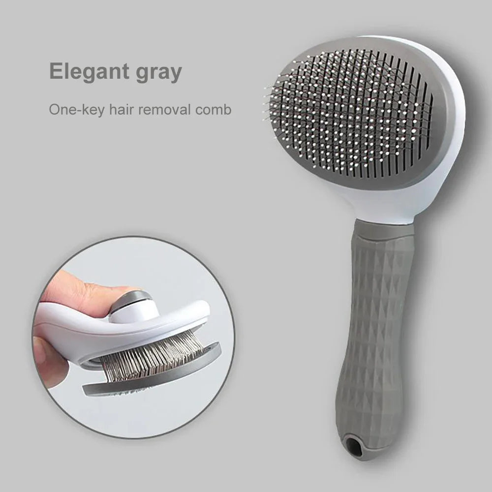 Self-Cleaning Pet Grooming Brush – Gentle Deshedding Comb for Dogs & Cats