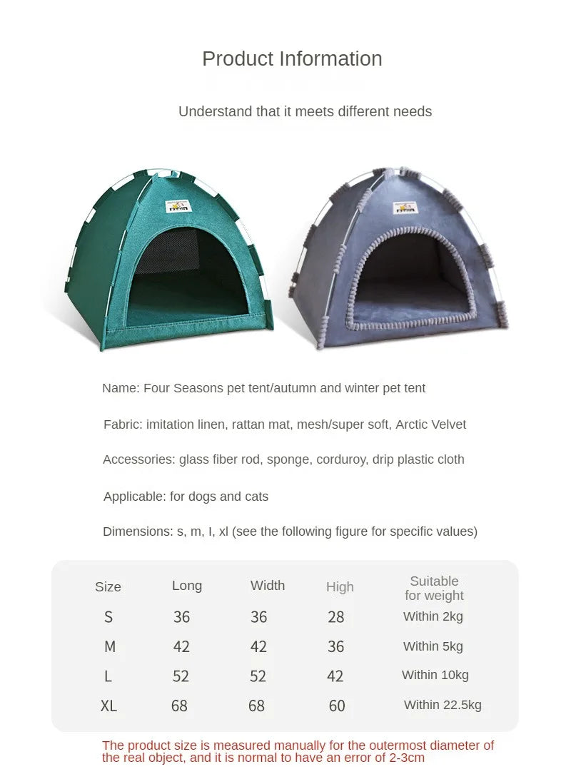 Foldable Cat House Tent – Cozy, Breathable & Portable Pet Bed