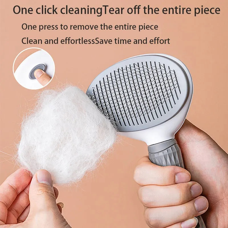 Self-Cleaning Pet Grooming Brush – Gentle Deshedding Comb for Dogs & Cats