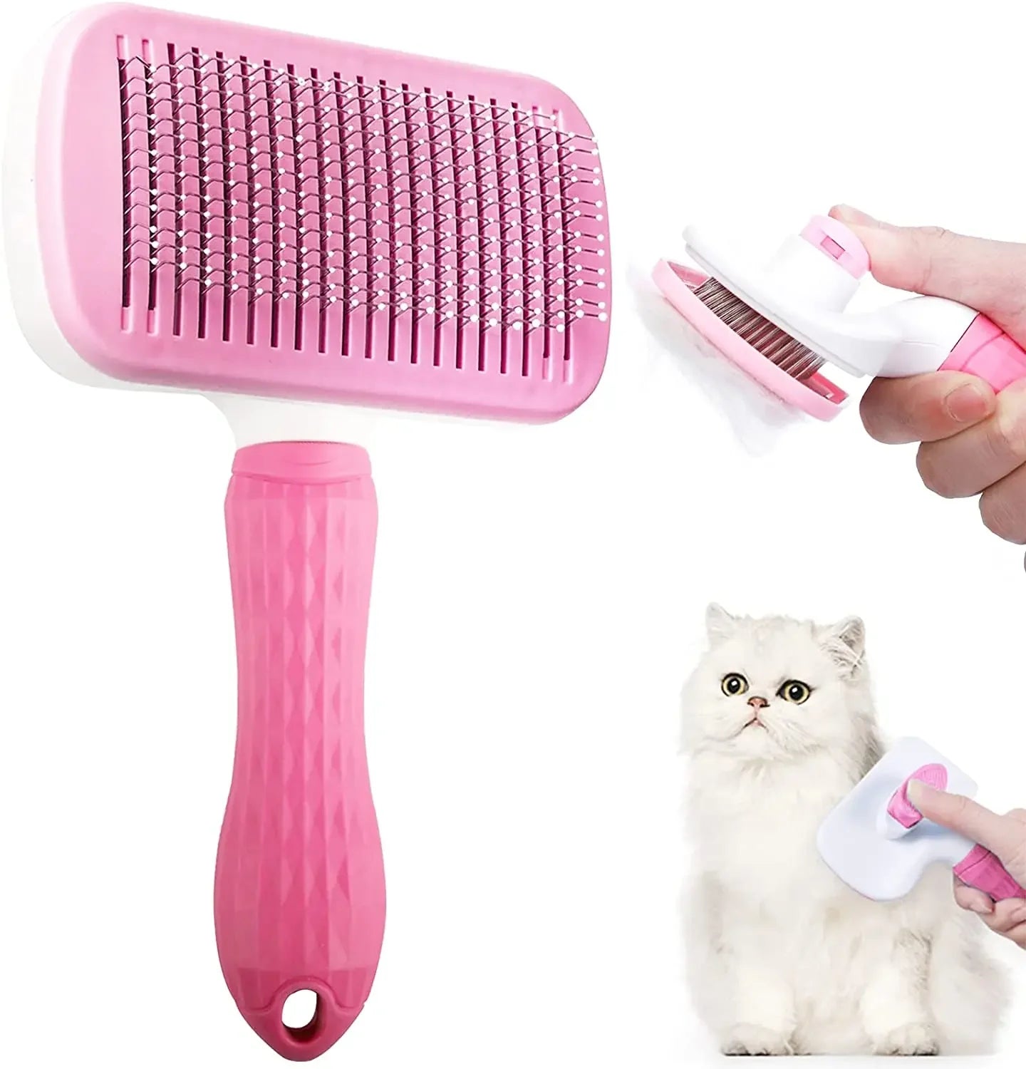 Self-Cleaning Pet Grooming Brush – Gentle Deshedding Comb for Dogs & Cats