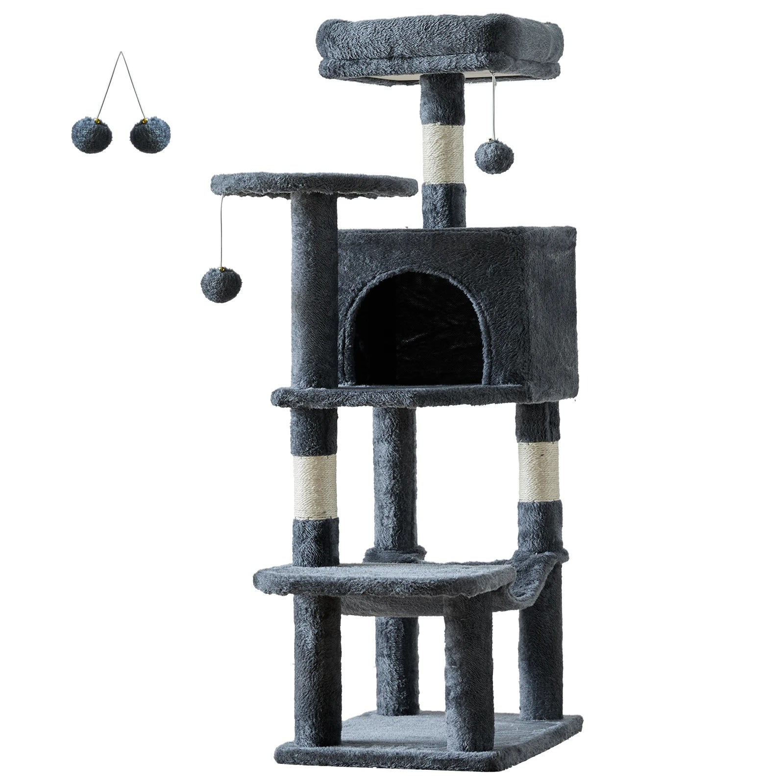 JHK 44-Inch Multi-Level Cat Tree with Condo, Sisal Scratching Posts & Activity Tower