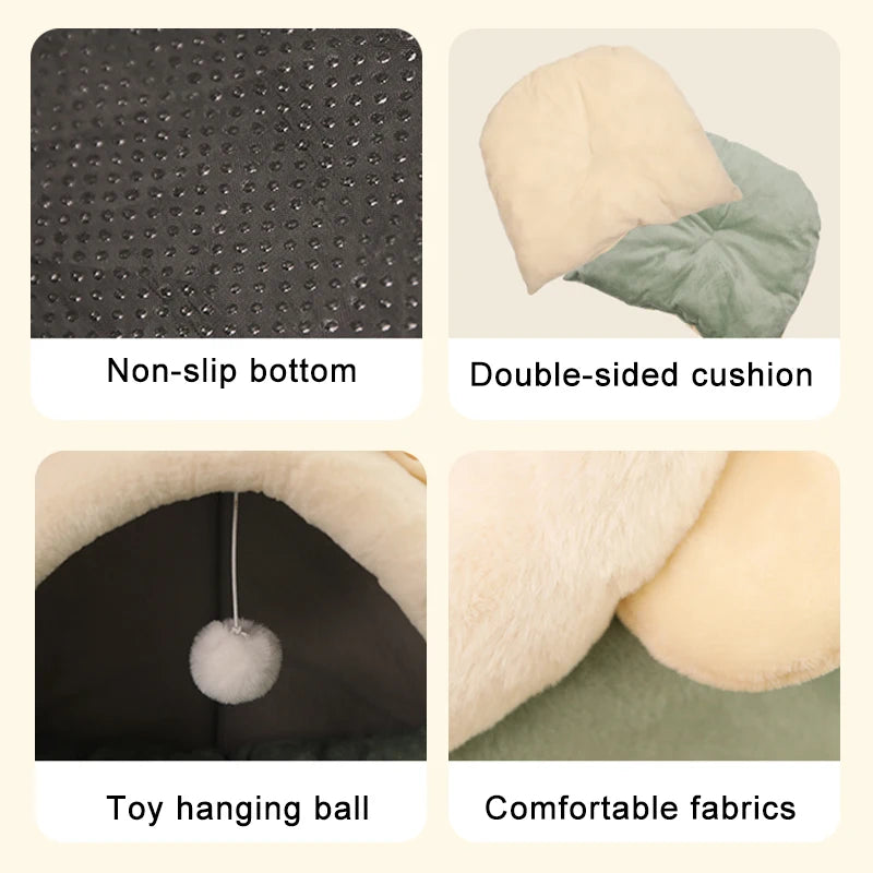 Cozy Cat Cave Bed – Foldable, Washable & Comfortable Pet House