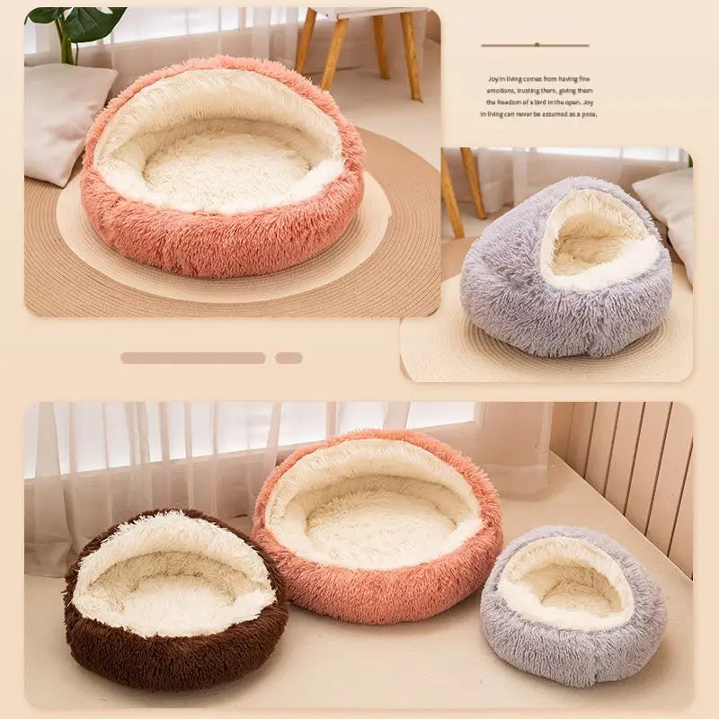 Ultra-Soft Cozy Cave Bed for Cats & Small Dogs👑