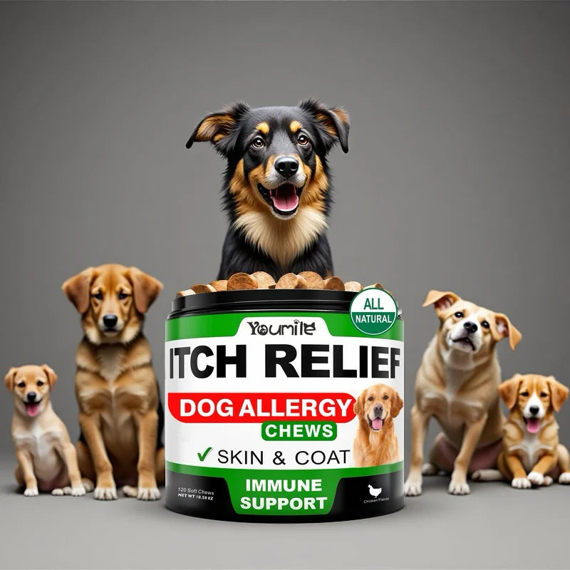 Dog Allergy & Itch Relief Chews – Skin, Coat & Immune Support