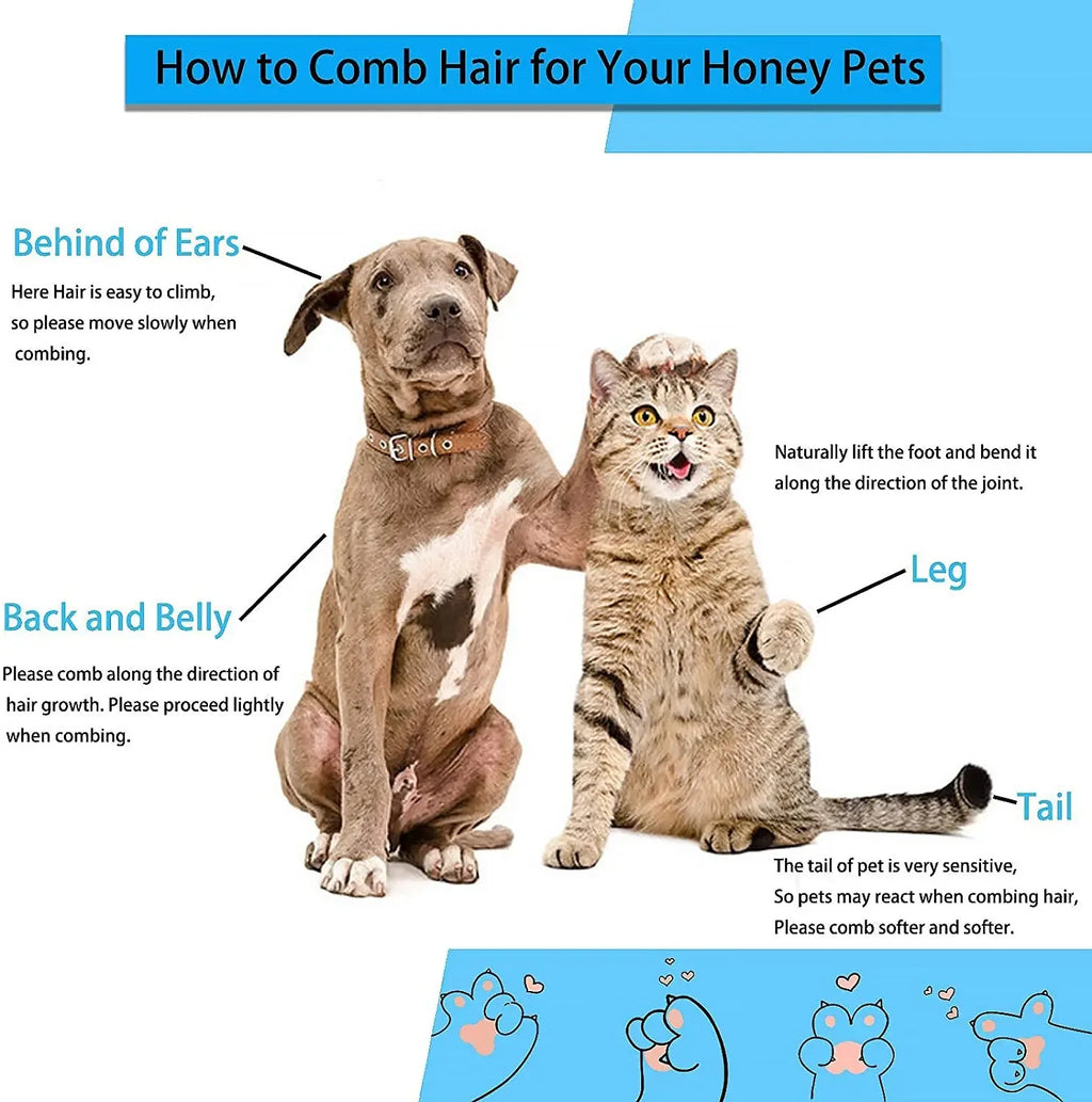 Self-Cleaning Pet Grooming Brush – Gentle Deshedding Comb for Dogs & Cats
