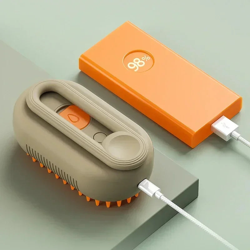 3-in-1 Steam Pet Brush – Groom, Massage & Reduce Shedding