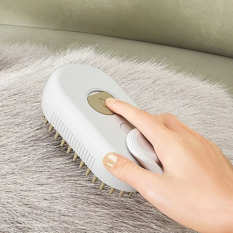 3-in-1 Steam Pet Brush – Groom, Massage & Reduce Shedding