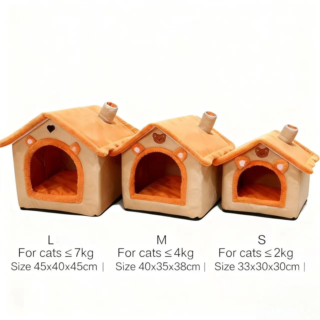 House Style Pet Bed for Small Dogs / Cats - All Season Removable Washable Dog House Winter Warm Teddy Bed Pet Supplies