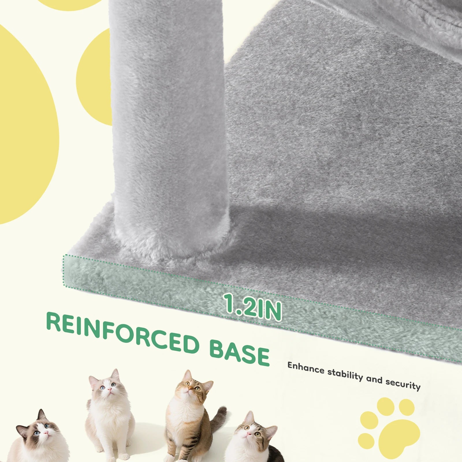 JHK 44-Inch Multi-Level Cat Tree with Condo, Sisal Scratching Posts & Activity Tower