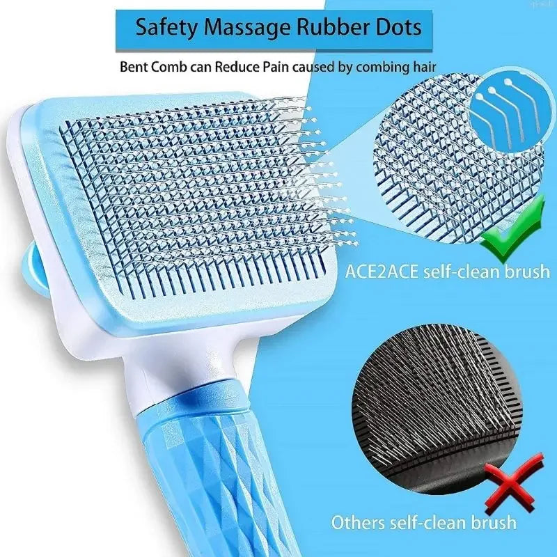 Self-Cleaning Pet Grooming Brush – Gentle Deshedding Comb for Dogs & Cats