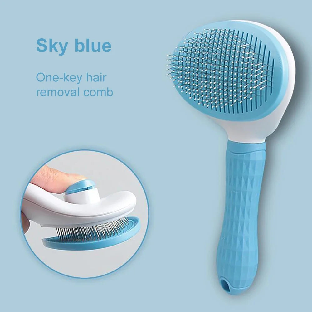 Self-Cleaning Pet Grooming Brush – Gentle Deshedding Comb for Dogs & Cats
