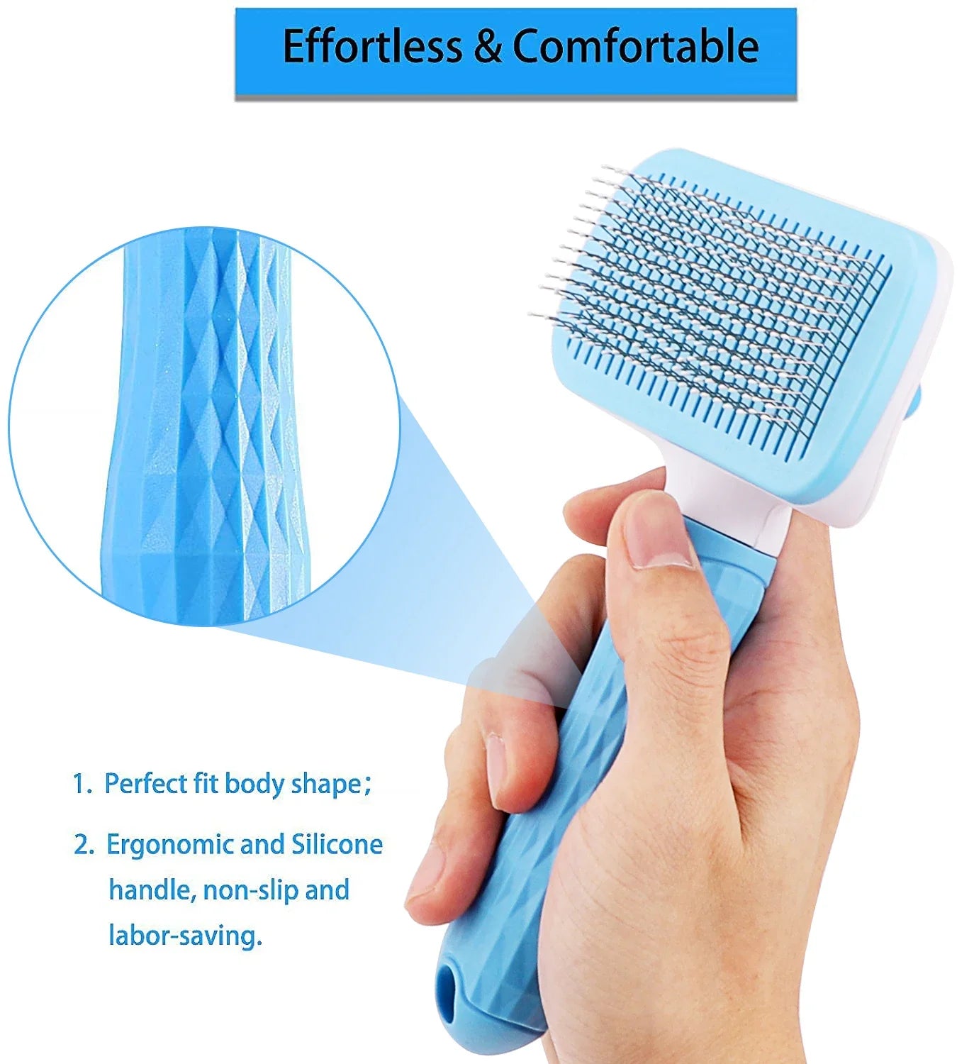 Self-Cleaning Pet Grooming Brush – Gentle Deshedding Comb for Dogs & Cats