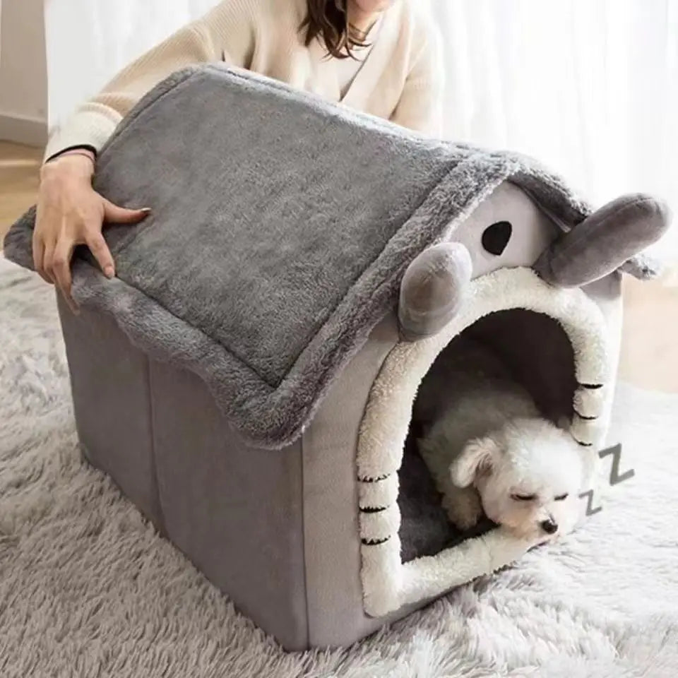 House Style Pet Bed for Small Dogs / Cats - All Season Removable Washable Dog House Winter Warm Teddy Bed Pet Supplies