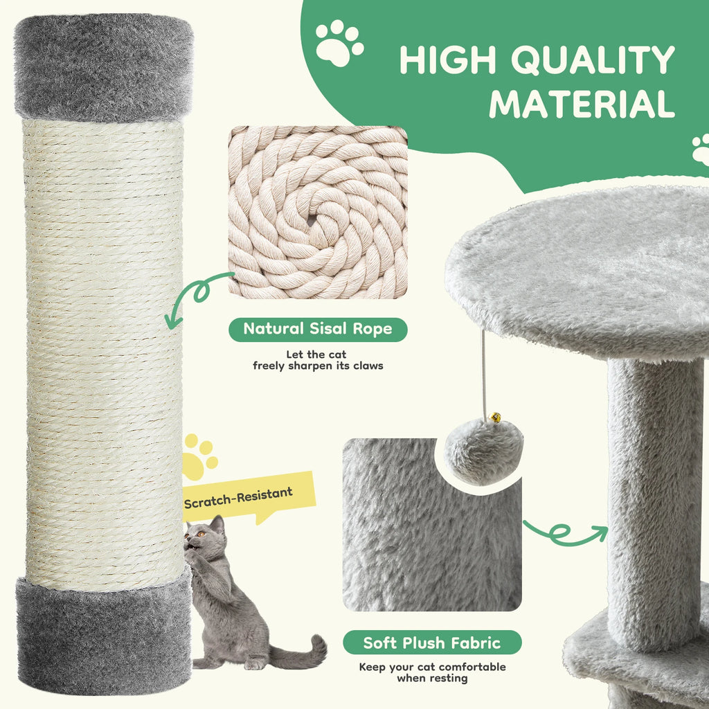JHK 44-Inch Multi-Level Cat Tree with Condo, Sisal Scratching Posts & Activity Tower