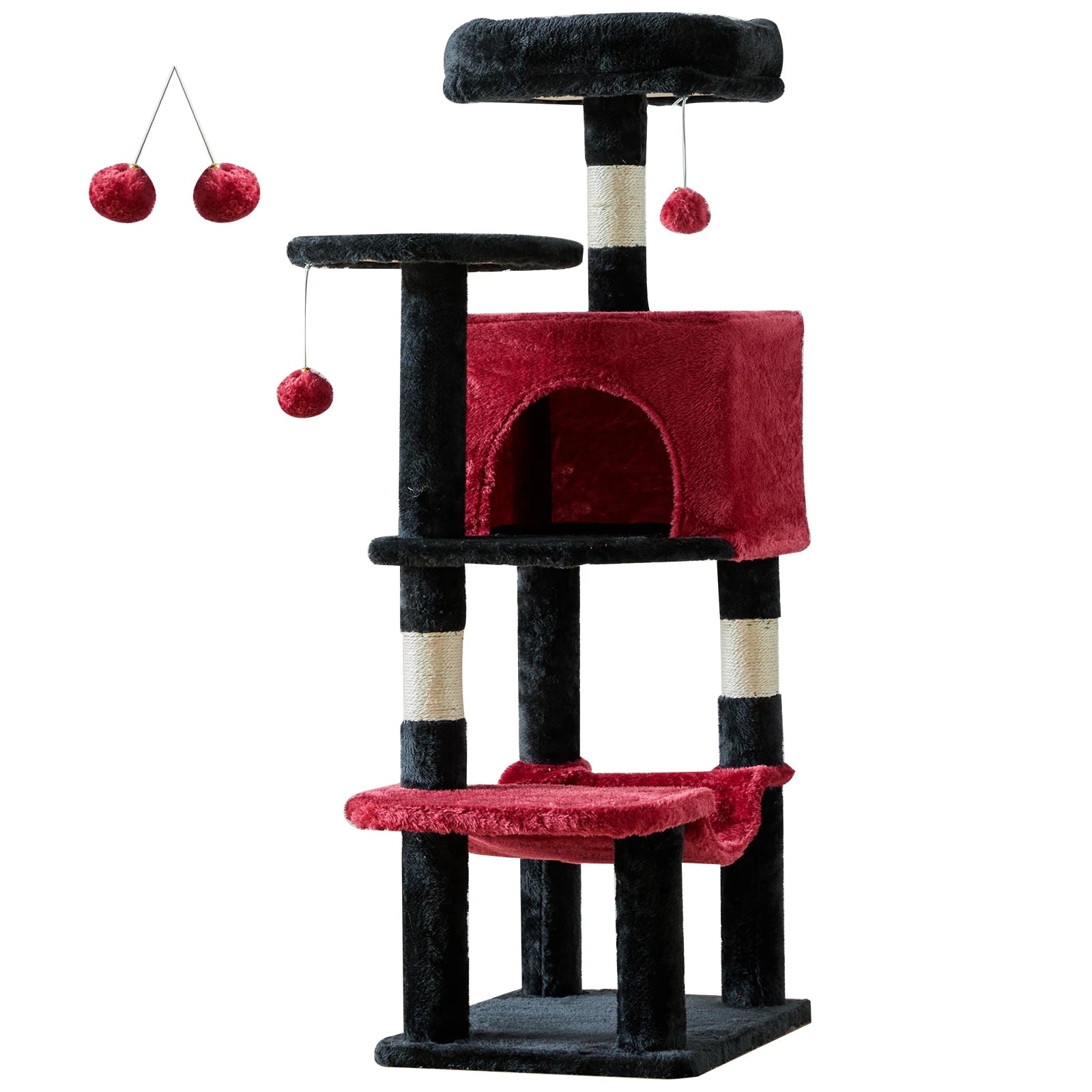 JHK 44-Inch Multi-Level Cat Tree with Condo, Sisal Scratching Posts & Activity Tower