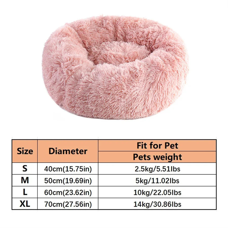 Ultra-Soft Calming Pet Bed – Washable Plush Donut Bed for Cats & Dogs