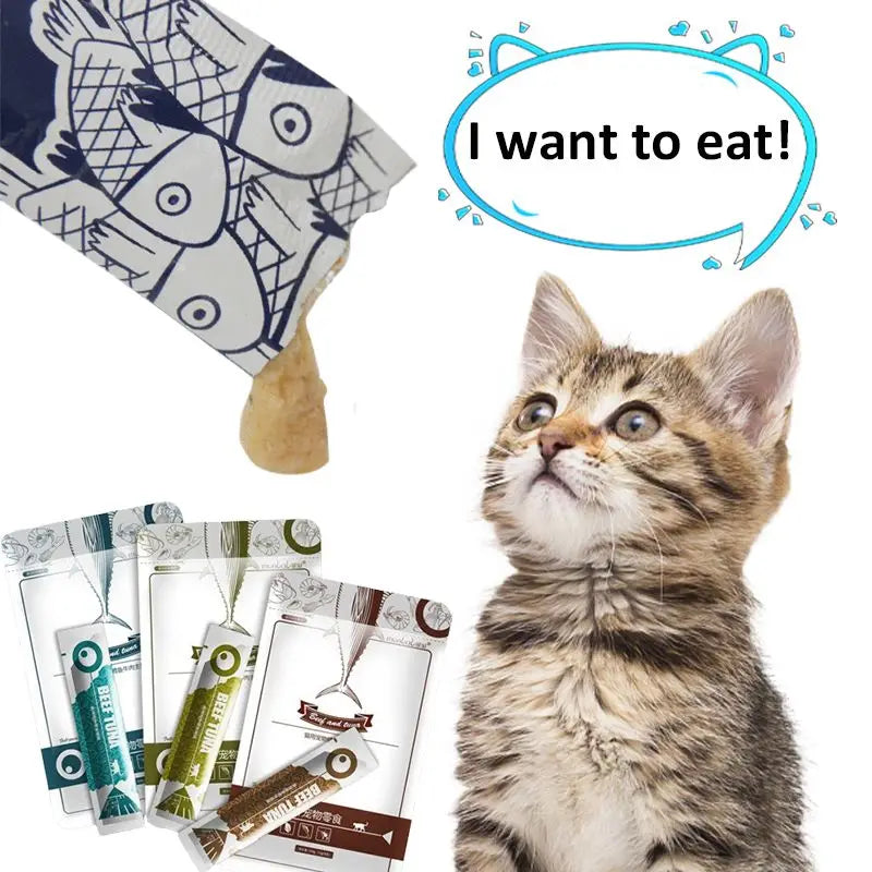Premium Cat Wet Treats – Protein Rich Cat Snack Strips (8 x 13g)