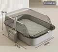 Semi-Enclosed Cat Litter Box with Scoop – Splash-Proof & Easy-Clean Design