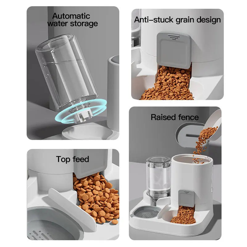 Automatic Gravity Pet Feeder & Water Dispenser – Large Capacity Feeding Station