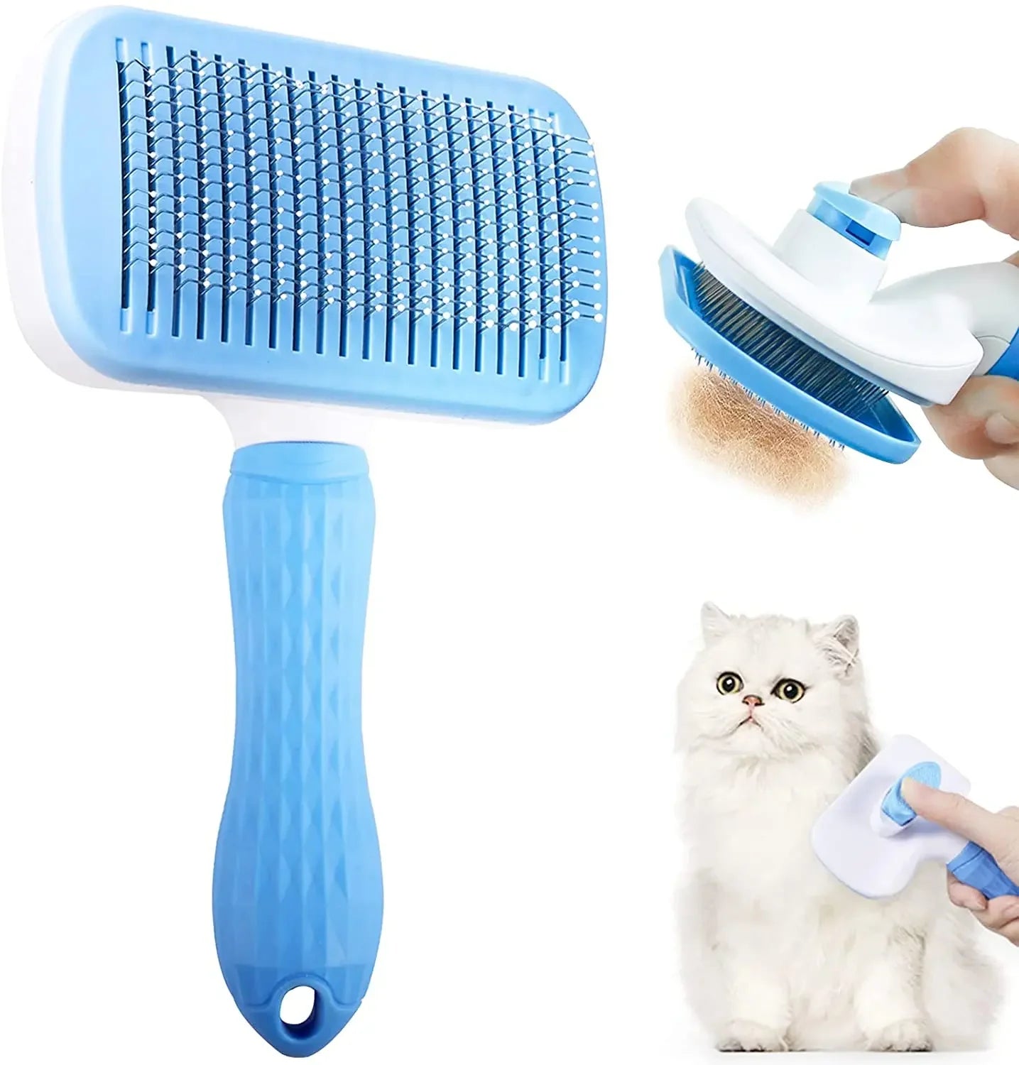Self-Cleaning Pet Grooming Brush – Gentle Deshedding Comb for Dogs & Cats