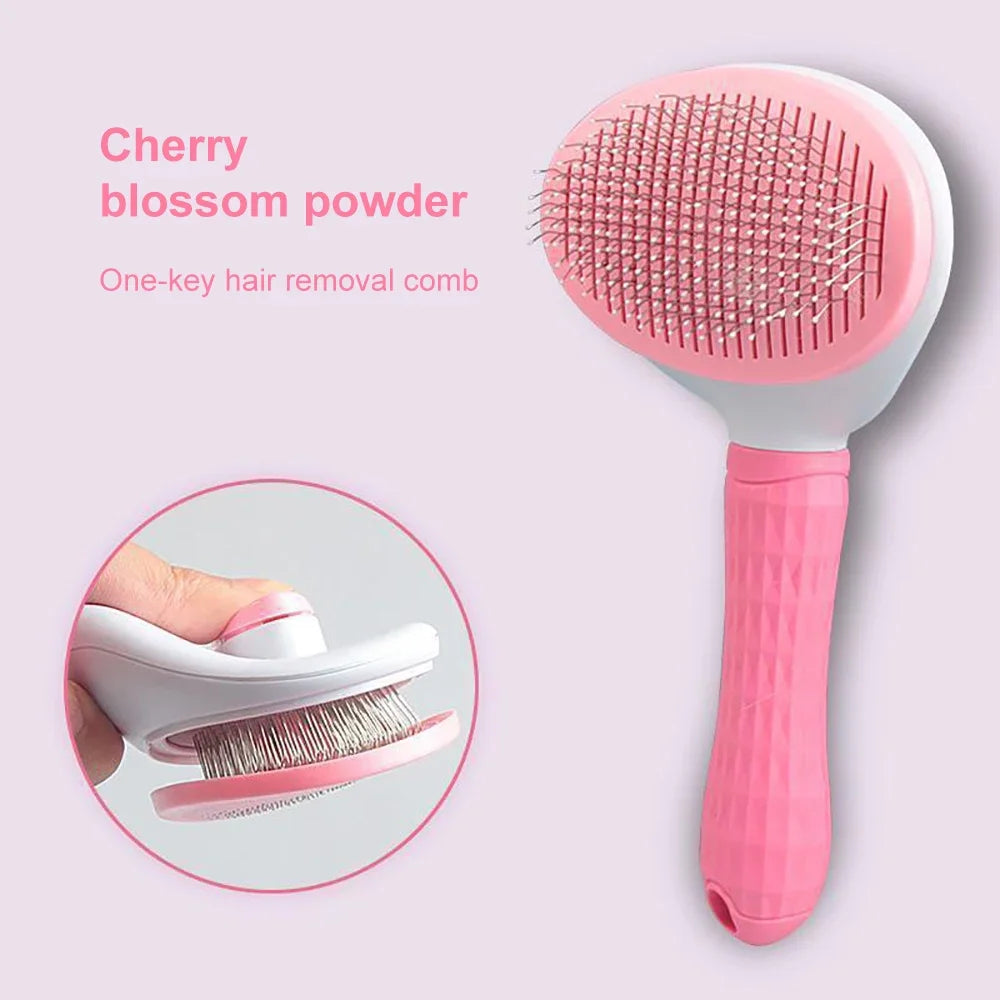 Self-Cleaning Pet Grooming Brush – Gentle Deshedding Comb for Dogs & Cats