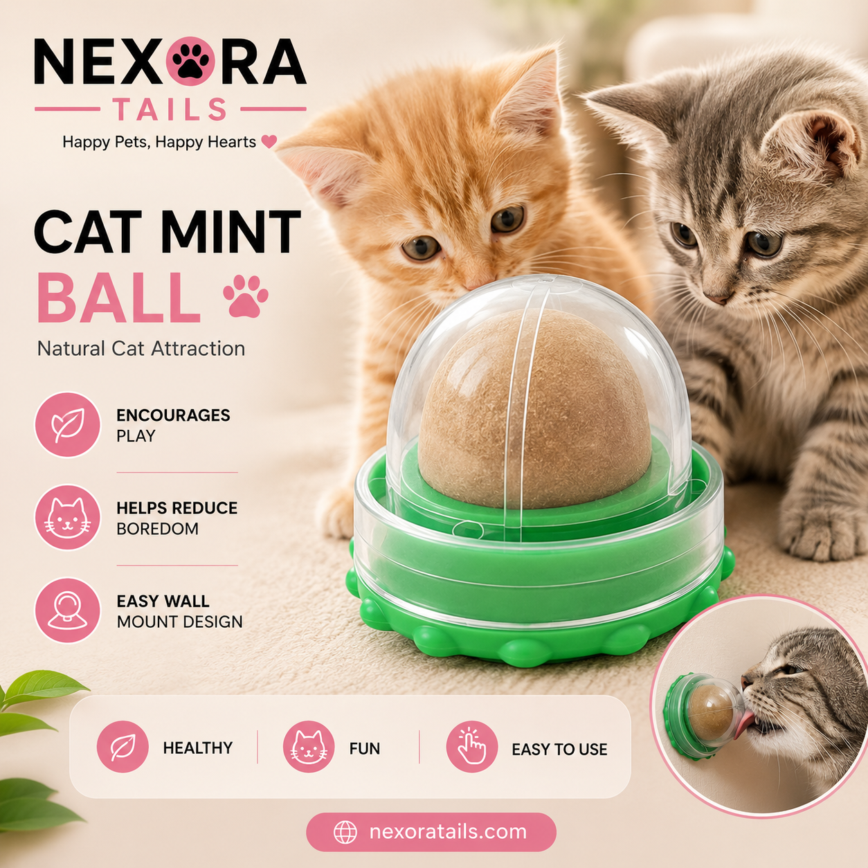 Premium Catnip Licking Ball – Healthy Cat Treat