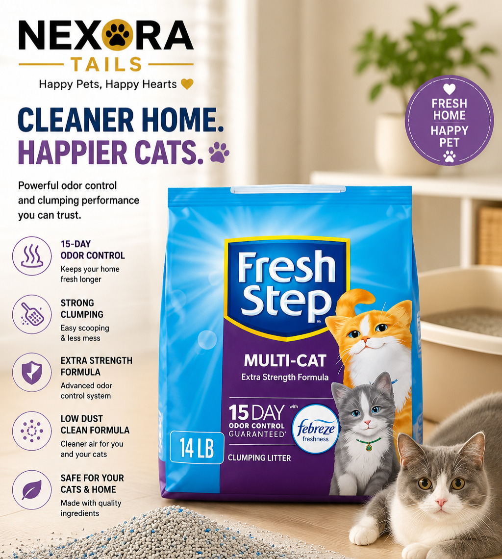 Fresh Step Multi-Cat Clumping Cat Litter – Activated Carbon Odor Control 14lbs
