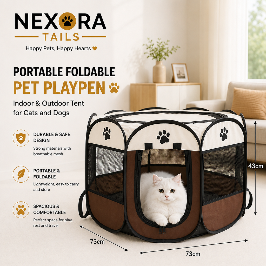 Portable Foldable Pet Playpen – Indoor & Outdoor Tent for Cats and Dogs
