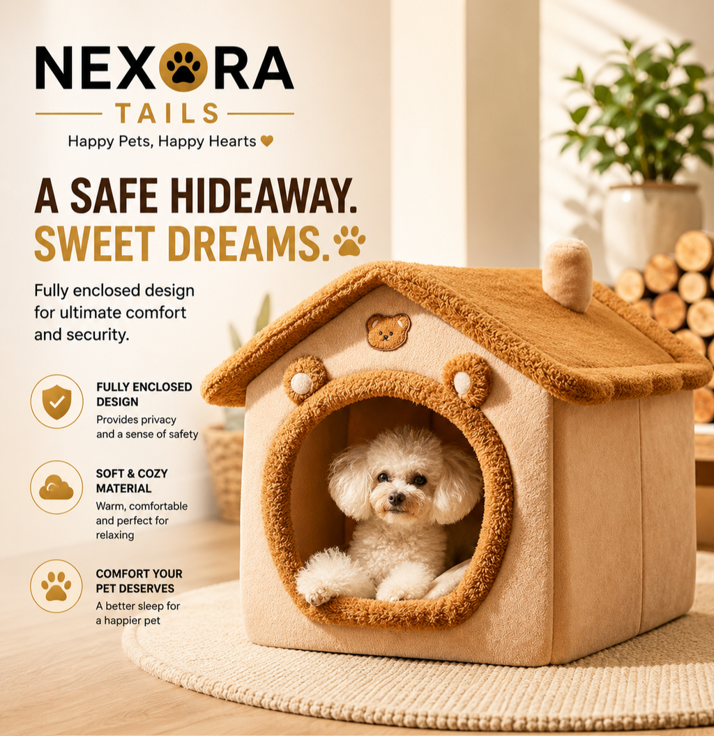 House Style Pet Bed for Small Dogs / Cats - All Season Removable Washable Dog House Winter Warm Teddy Bed Pet Supplies
