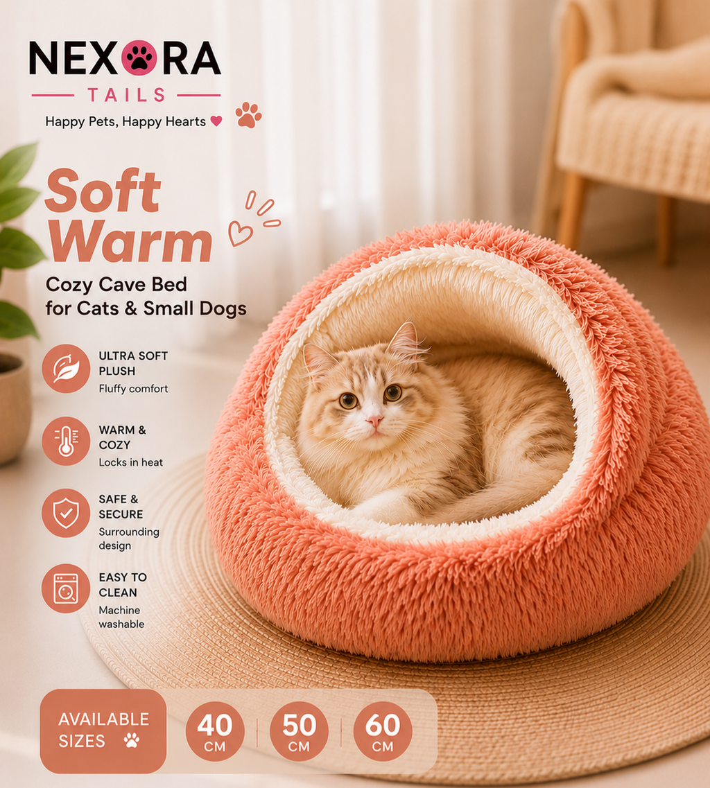 Ultra-Soft Cozy Cave Bed for Cats & Small Dogs👑
