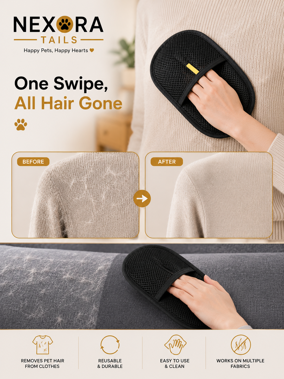 Premium Reusable Pet Hair Remover